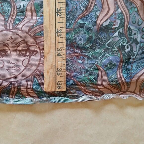 Shein Mod Celestial Psychedelic Mini Mesh Sundress Adjustable Straps Size 1XL - Picture 6 of 6